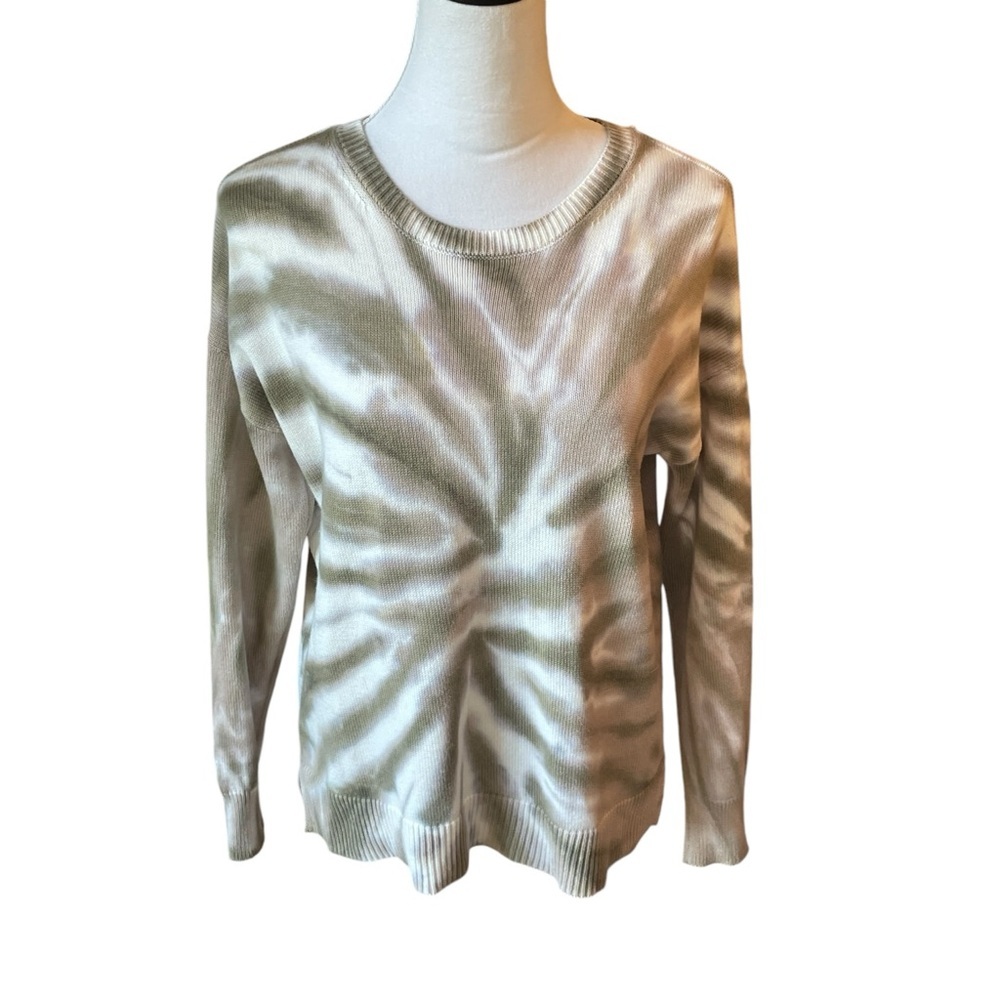 Design History women’s Olive Green Spiral Tie Dye Sweater size Large